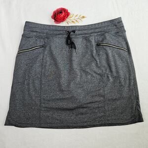 Tangerine Skort Size XXL 2XL Drawstring Waist Zip Pockets Gray Athleisure Pullon